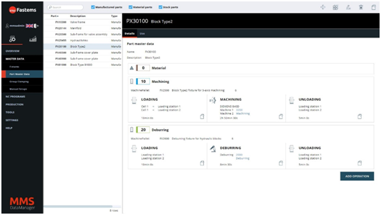 Fastems生產(chǎn)管理軟件MMS生產(chǎn)主數(shù)據(jù)管理示例