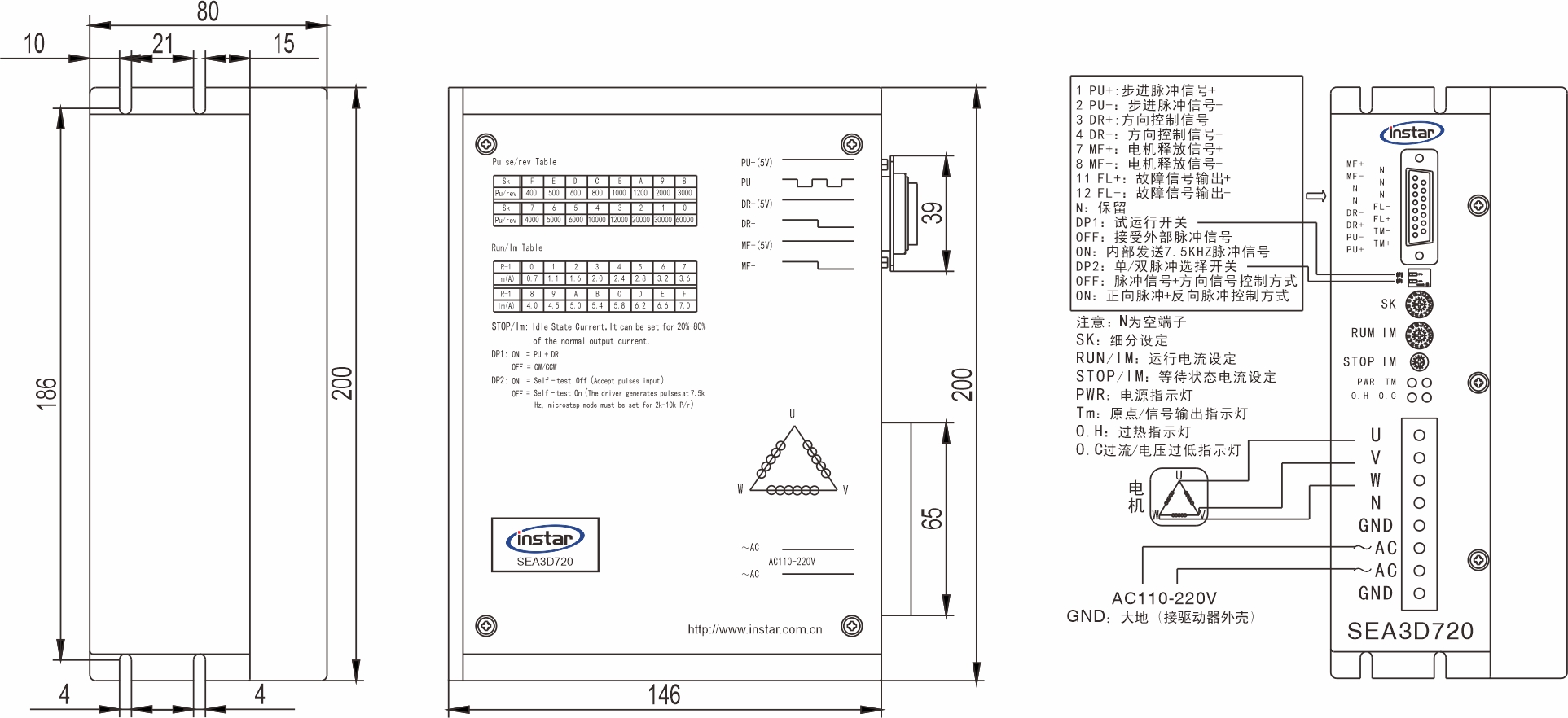 英士達(dá)機(jī)電 步進(jìn)電機(jī)驅(qū)動(dòng)器 SEA3D720 英士達(dá)機(jī)電 步進(jìn)電機(jī)驅(qū)動(dòng)器 SEA3D720