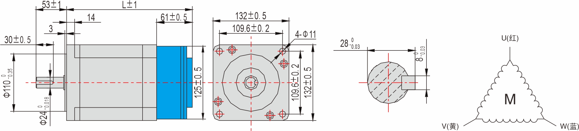 英士達(dá)機(jī)電 130mm帶剎車步進(jìn)電機(jī) 英士達(dá)機(jī)電 130mm帶剎車步進(jìn)電機(jī)