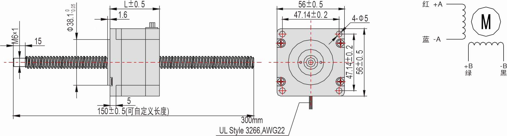英士達(dá)機電 56mm貫穿軸式直線步進(jìn)電機 英士達(dá)機電 56mm貫穿軸式直線步進(jìn)電機